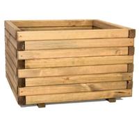 Primrose Wooden Pine Raised Cube Planter Pine Responsibly Sourced 42cm in Natural Primrose Natural