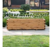 Primrose Wooden Pine Raised Flower Bed Plant Pot Outdoor Trough Planed Planter 200Cm