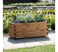 Primrose Wooden Raised Flower Bed Trough Planter - Treated Durable Pine & Responsibly Sourced Timber Jumbo 180cm x 40cm 140L
