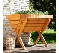 Primrose Wooden Raised Vegetable Trug Style Planter On Stand 574 Litres