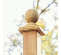 Primrose Wooden Timber Fence Cap & Ball Finial 15cm in Natural Primrose Natural