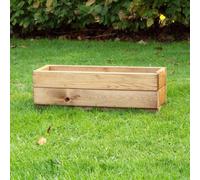 Primrose Wooden Trough Redwood Low Outdoor Flower Bed Planter 51Cm