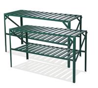 Primrose X2 Traditional 2 Tier Greenhouse Staging Shelf Workbench in Green 1.22m Primrose Green