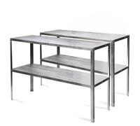 Primrose X2 Traditional 2 Tier Greenhouse Staging Shelf Workbench in Silver 119cm Primrose Silver