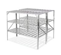 Primrose X2 Traditional 3 Tier Greenhouse Staging Shelf Workbench in Silver 126cm Primrose Silver