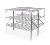 Primrose X2 Traditional 3 Tier Greenhouse Staging Shelf Workbench in Silver 126cm Primrose Silver