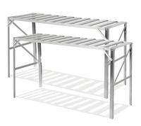 Primrose X2 Traditional Greenhouse Staging Shelf Workbench in Silver 126cm Primrose Silver