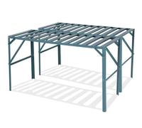 Primrose X2 Traditional Greenhouse Staging Shelf Workbench Table In Green 126Cm