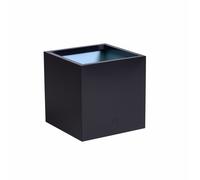 Primrose Zinc Galvanised Outdoor Black Cube Ornamental Large Planter 40cm Primrose Black