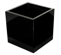 Primrose Zinc Galvanised Outdoor Black Cube Ornamental Planter Extra Large 50cm (19.6in)