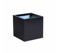 Primrose Zinc Galvanised Outdoor Black Cube Ornamental Planter Large 40cm (15.7in)