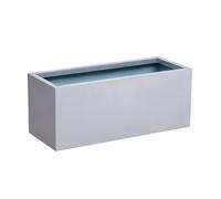 Primrose Zinc Galvanised Rectangular Silver Outdoor Trough Planter 70cm Primrose Silver