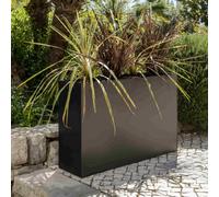 Primrose Zinc Galvanised Tall Cube Planter In Black 89Cm