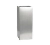 Primrose Zinc Galvanised Tall Rectangular Cube Planter Plant Pot In Silver 50Cm X 25Cm