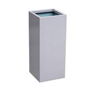 Primrose Zinc Galvanised Tall Rectangular Cube Planter Plant Pot In Silver 75Cm X 32Cm