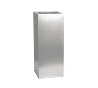 Primrose Zinc Galvanised Tall Rectangular Cube Planter Plant Pot Silver 50cm Primrose Silver