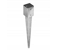 Primrose Zinc Plated Spiked Fence Post Holder Kit Underground Stake Set 60Cm