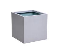 Primrose Zinc Square Outdoor Galvanised Silver Cube Planter Plant Pot 50cm Primrose Silver