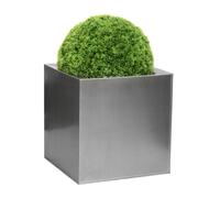 Primrose Zinc Square Outdoor Galvanised Silver Cube Planter Plant Pot 60cm Primrose Silver