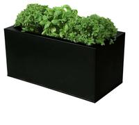 Primrose Zinc Steel Outdoor Black Weather Resistant Patio Planter 50Cm