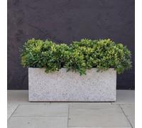 Primrose Zinc Trough Planter in White Stone Finish 75cm in Grey Primrose Grey