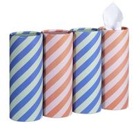 Prims & Flourish Car Tissues, 4-Pack 3-Ply Cylinder Box Facial Tissues for Car, Round Tube Shaped Fits Cup Holder, Duotone Edit