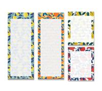Prims & Flourish Magnetic Notepads for Refrigerator, 4-Pack Grocery List Magnet Pad for Fridge, to-Do List, Reminders, Scratch Pads, Fruit Designs, 60 Sheets Per Pad