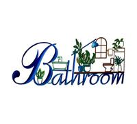 Primst Bathroom Sign, Bathroom Word Search Wall Decor, Funny Bathroom Sign Wall Decor, Bathroom Wall Art Metal Decor for Home Decorations (Color)