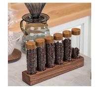 Primst Single Dose Coffee Bean Storage Tubes, 6 Tubes Coffee Bean Cellars Coffee Storage Containers Sealed Dosing Glass Vials for Tea, Coffee, Spices
