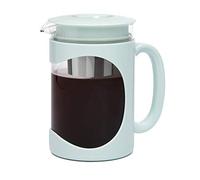 Primula Burke Deluxe Cold Brew Iced Coffee Maker, Comfort Grip Handle, Durable Glass Carafe, Removable Mesh Filter, Perfect 6 Cup Size, Dishwasher Safe, 1.6 qt, Aqua