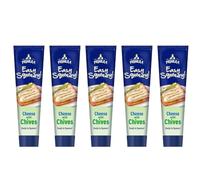 Primulla Cheese with Chives Spread - Easy To Use. Just Squeeze The Tube And Watch The Cheese Come Out - a Bagel Or Some Toast - Pack of 5 x 100g