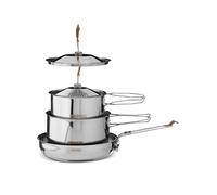 Primus Camp Fire Stainless Steel 3 Piece Cook Set - 2 x Saucepan 1 x Frying Pan