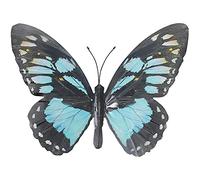 Primus Large Metal Butterfly Light Blue and Black Outdoor Garden Home Decoration Wall Art