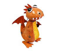 Primus Metal Goofasaurus Dinosaur Garden Sculpture, Orange, Danny Drake Dragon