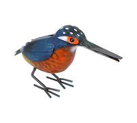 Primus Metal Kingfisher Garden Ornament Sculpture Gift, Hand Painted, 20 x 8.5 x 12cm