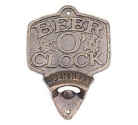 Primus PC5802 Wall Mounted Cast Iron Bottle Opener-Rustic Vintage Design (Beer O'Clock)