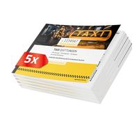Primus Print TAXI Receipt Pad 5x DIN A6 Landscape & Perforated 2 x 50 Sheets with Duplicate Self-Copying with Perforation and Numbering - Receipt - Invoice Pad - Taxi Fare Receipt