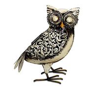 Primus® White Metal Hand Painted LED Solar Owl Garden Ornament