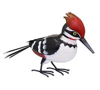 Primus Woodpecker with Fixing Hole Metal Garden Ornament Sculpture Gift, Hand Painted, 42 x 11 x 24cm