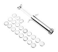 PRIMUZ Clay Extruder Tool, Stainless Steel Cake Decorating Syringe, Detachable Easy To Apply Stainless Steel Clay Extruders, Sugar Paste Extruder, Fondant Press With 20 Tips For Sculpturing And Craft