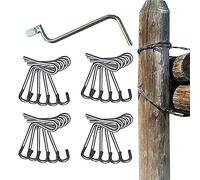 PRIMUZ Fence Wire Tensioning Tool, 20 Barb Wire Fence With Tightener Handle, Barbed Wire Tensioner Fence Repair Tool, Metal Fast Tightening Tool For Barbed Wire Fencing Garden Fence Wire