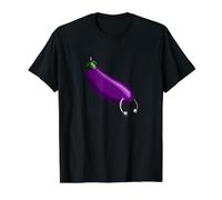 Prince Albert Eggplant Emoticons LGBT+ Value Graphic T-Shirt, Men, Black, XL