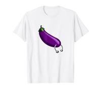 Prince Albert Eggplant Emoticons LGBT+ Value Graphic T-Shirt, Men, White, XL