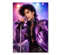 Prince Art Styled Signed Poster Print - Limited Edition Autograph Fan Gift, Collectible Memorabilia Wall Art Merchandise - Purple Rain & 1985 Anniversary Tribute (A4 Unframed)
