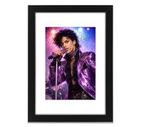 Prince Art Styled Signed Poster Print - Limited Edition Autograph Fan Gift, Collectible Memorabilia Wall Art Merchandise - Purple Rain & 1985 Anniversary Tribute (A3 Framed with Mount)
