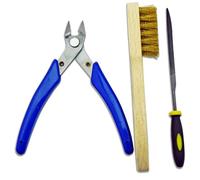 Prince August Casting Finishing Tools - Brass Brush - Metal File - Flat Sided Snipper - PA2073A