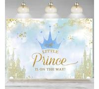 Prince Baby Shower Backdrop Blue Crown Golden Castle A Photography Background Newborn Kids Babyshower Banner 300x200cm