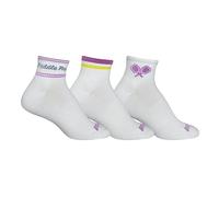 Prince Comfortable Moisture-Wicking Pickleball Ankle 3 Pack Socks- Size Medium-Women & Men, Pink/Gold, Medium