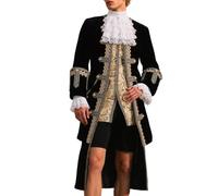 Prince Costume Men's 3-Piece - Edelmann Coat Men's Embroidery Including Suit Vest & Trousers Steampunk Jacket Medieval Court Suit Royal Prince Carnival Halloween Theme Party Carnival Cosplay
