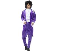 Prince Costume Mens 80's 1980s Purple Rain Adult Fancy Dress Outfit M-XL